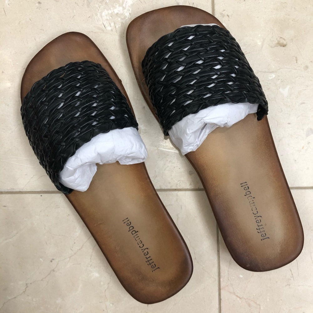 Jeffery Campbell Black Weave Sandals